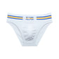 Sexy Herren-Slip mit buntem Streifen und Buchstaben, nahtlos, niedriger Taille