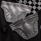 Sexy Herren-Slip mit buntem Streifen und Buchstaben, nahtlos, niedriger Taille