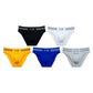 Sexy Herren-Slip mit buntem Streifen und Buchstaben, nahtlos, niedriger Taille