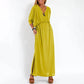 🎁 2025 Early Summer Hot Sale 🎁Elegantes Maxikleid mit hoher Taille und V-Ausschnitt in Uni-Farbe