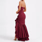 Sexy trägerloses Kleid mit unregelmäßigem Saum für Frauen 💃