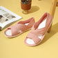 Bequeme, einfarbige, flache Sandalen mit Fliege