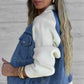Kreative Denim-Spleißjacke für Frauen