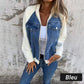 Kreative Denim-Spleißjacke für Frauen