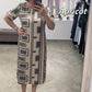 💥49% RABATT🌷Lässiges bedrucktes Kleid mit Rundhalsausschnitt und kurzen Ärmeln für Frauen