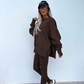 ✨Sportliches und stilvolles zweiteiliges Set - monochromes Langarm-Sweatshirt und Damen-Leggings