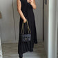 💞Ärmelloses, schlichtes, plissiertes, elegantes Kleid💞erhalten Sie kostenlosen Versand