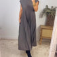 💞Ärmelloses, schlichtes, plissiertes, elegantes Kleid💞erhalten Sie kostenlosen Versand