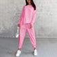 👖 Damen Langarm-Sweatshirt & Hose Set – Unregelmäßiger Saum, Weiches Material & Bequemer Oversized-Schnitt für Zuhause 🍂