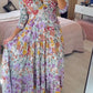 💃Sommer-Hot-Sale 49% Rabatt - Lässiges langes Kleid mit Blumendruck und V-Ausschnitt