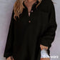 💥Frühherbst-Specials 50% Rabatte🥰Lockeres einfarbiges Waffelstrickhemd für Damen