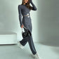 🔥Kostenloser Versand🔥2-teiliges Set mit tailliertem Crop-Top und Hose