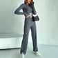 🔥Kostenloser Versand🔥2-teiliges Set mit tailliertem Crop-Top und Hose