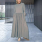 Fließendes Midi-Strickkleid mit langen Ärmeln