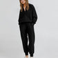 Damen 2-teilige Sweatshirts SetLangarm Half Zip Pullover Sweatshirt
