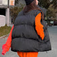 Gesteppte Pufferweste mit Taschen für Frauen