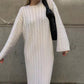 Übergroßes Pulloverkleid mit Zopfmuster