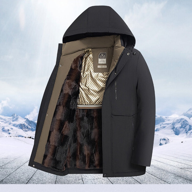 Herren Winterparka Gefüttert - Dicke Thermojacke Mit Kapuze Bis Größe 5XL