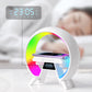 Multifunktionaler Bluetooth-Lautsprecher - Bunte Stimmungsbeleuchtung, kabelloses Laden und Uhr in einem Gerät