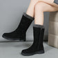 Winterstiefel mit dicken Sohlen aus Plüsch für Frauen