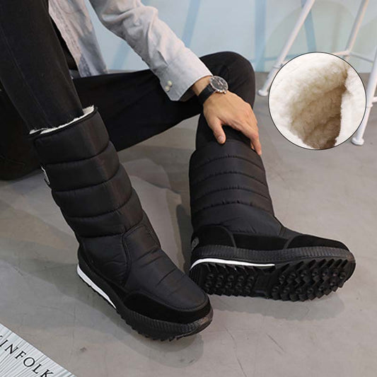 Wasserdichte halbhohe Winter-Stiefel mit Kunstfellfutter