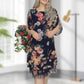 💃✨Elegantes, lockeres Kleid mit Rosen-Print für Damen