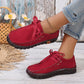 Flache Damenschuhe mit Schnürung und Ziernähten