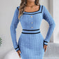 ✨Mini-Strickpulloverkleid mit eckigem Ausschnitt für Damen👗