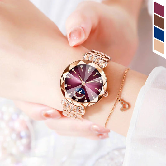 🎀49 % Rabatt im Neujahrsangebot🎀Modische Diamant-Mondstern-Uhr für Damen