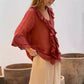 💞Heißer Verkauf 50% Rabatt🔥Bluse mit Rüschenkragen und Glockenärmeln für Damen