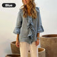 💞Heißer Verkauf 50% Rabatt🔥Bluse mit Rüschenkragen und Glockenärmeln für Damen