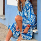 💖49% Rabatt💖 Elegantes, atmungsaktives Kleid mit V-Ausschnitt und Blumenmuster