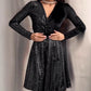 Elegantes Pailletten-Wickelkleid für Damen