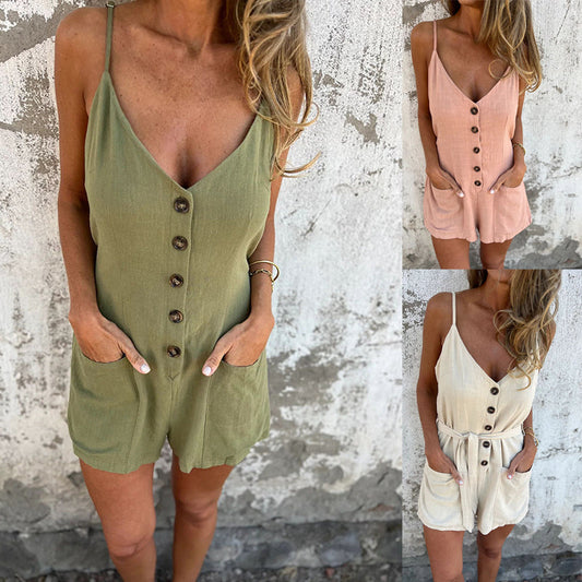 Spaghetti-Träger-Overall für Frauen