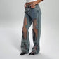 💥Damen-Jeans mit Vintage-Mesh-Patchwork-Print👖