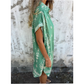 Lockeres, bedrucktes Kurzarmkleid mit Taschen