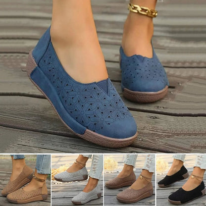 Flache orthopädische Slipper mit Blumenmuster für Damen