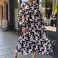 Damen elegantes Kleid mit abstraktem Muster und fließendem Schnitt
