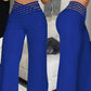 Lässige Damenhose mit weitem Bein und hoher Taille