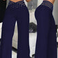 Lässige Damenhose mit weitem Bein und hoher Taille
