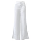 Lässige Damenhose mit weitem Bein und hoher Taille