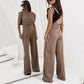 Elegantes, einfarbiges zweiteiliges Set für Damen
