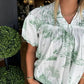 Bedruckte Bluse mit V-Ausschnitt für Frauen