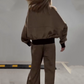 Zweiteiliges Set aus Mantel und Hose mit Farbblock-Reißverschluss