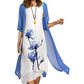 🌸Frühjahrsangebote💐 Zweiteiliges Kleid mit Blumenmuster für Damen