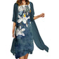 🌸Frühjahrsangebote💐 Zweiteiliges Kleid mit Blumenmuster für Damen