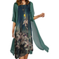 🌸Frühjahrsangebote💐 Zweiteiliges Kleid mit Blumenmuster für Damen