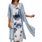 🌸Frühjahrsangebote💐 Zweiteiliges Kleid mit Blumenmuster für Damen