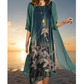🌸Frühjahrsangebote💐 Zweiteiliges Kleid mit Blumenmuster für Damen