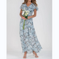 🌊Kurzärmeliges langes Kleid mit Blumendruck